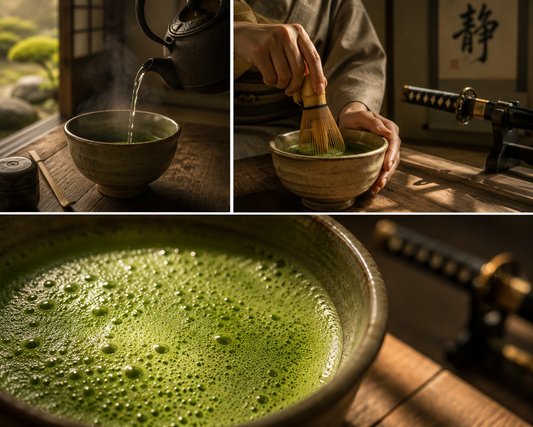 Préparation du matcha au chasen — Matcha Japonais de Cérémonie BIO Hisui ZENLAVIE
