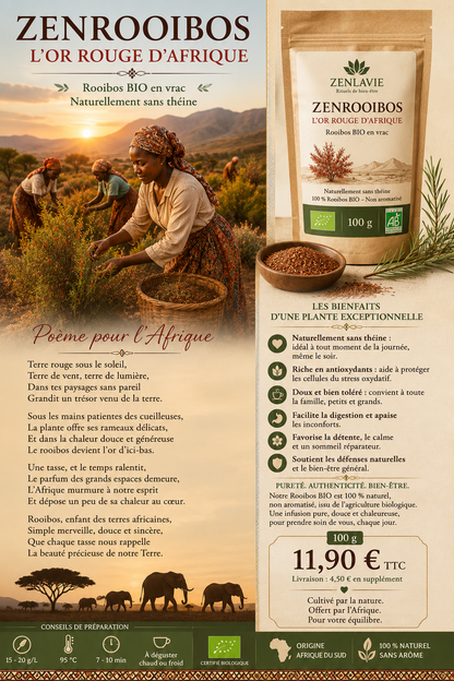 ZENROOIBOS – Rooibos BIO sans théine – 100 g