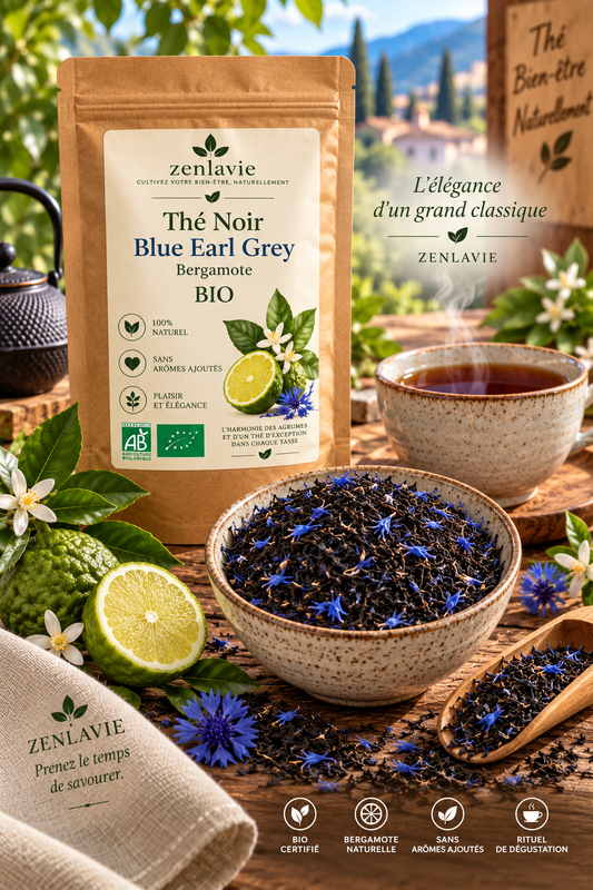 Thé Noir Blue Earl Grey (Bergamote) BIO 100 g - en vrac