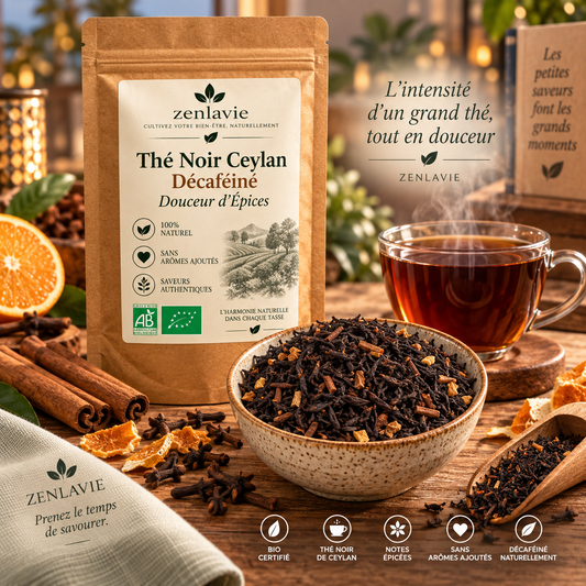 Thé Noir Ceylan Décaféiné 100 g — Douceur d’Épices