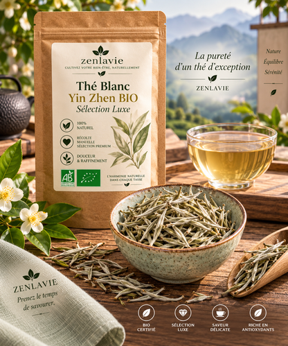 Thé Blanc Yin Zhen BIO 100g - Sélection Luxe