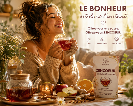 ZENCOEUR – Tisane Happy Day BIO – Infusion Humeur & Réconfort ZENLAVIE