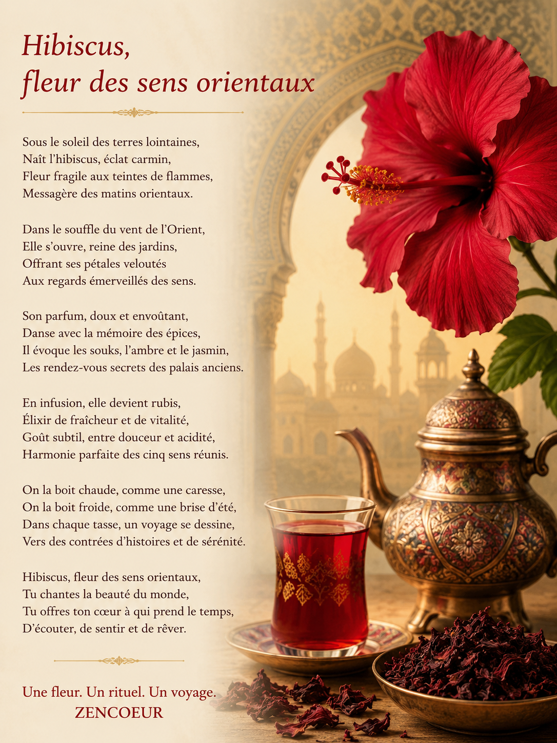ZENCOEUR – Hibiscus, fleur des sens orientaux – Une fleur. Un rituel. Un voyage.